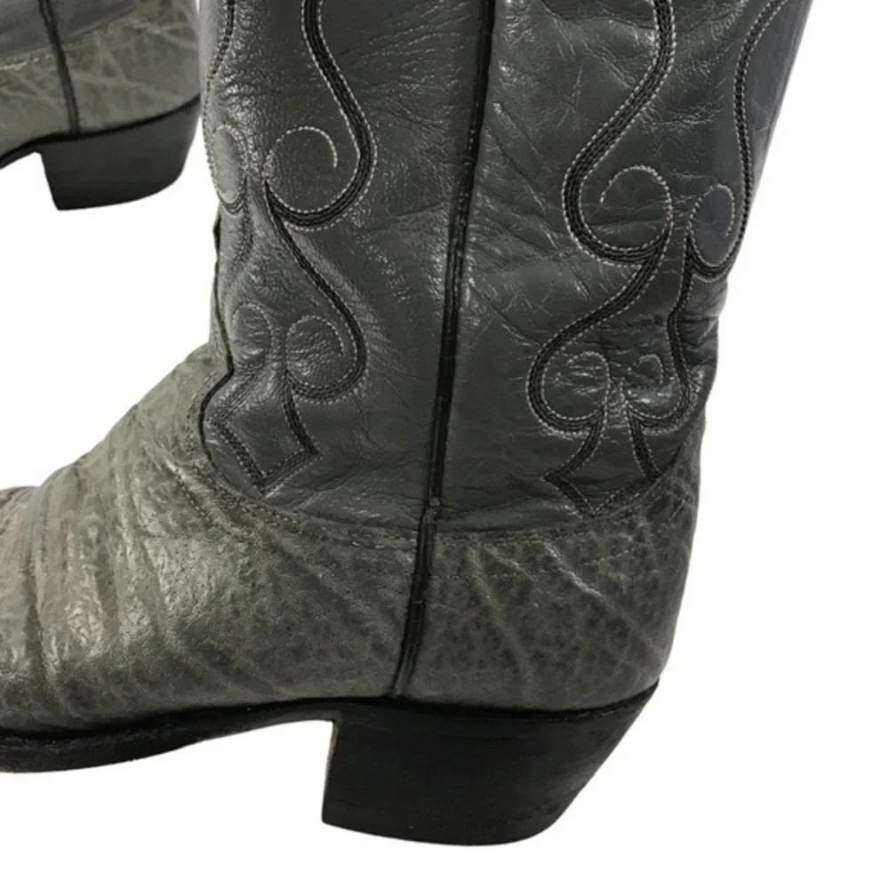 Dan Post 6297091 El Paso Grey Leather Men’s Cowboy Boots size 8.5 D